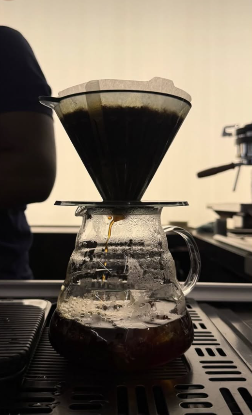 Barista brewing a V60 pour over